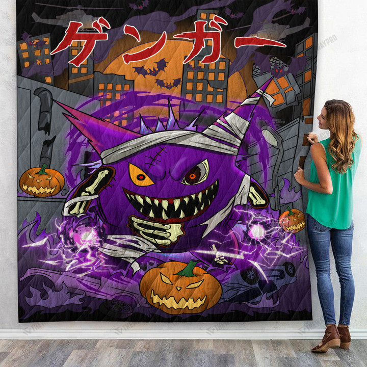 Halloween Kaiju Gengar Custom Quilt
