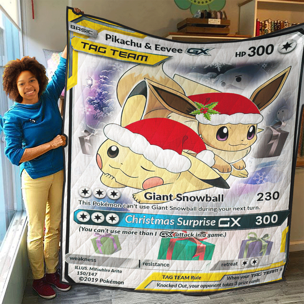 Eevee & Pikachu Tag Team GX Custom Quilt