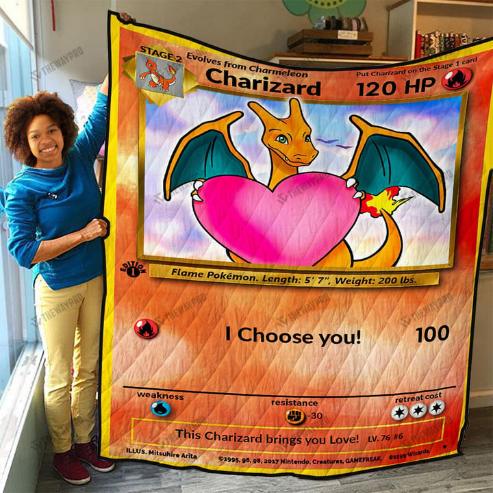 Charizard I Choose You Custom Quilt