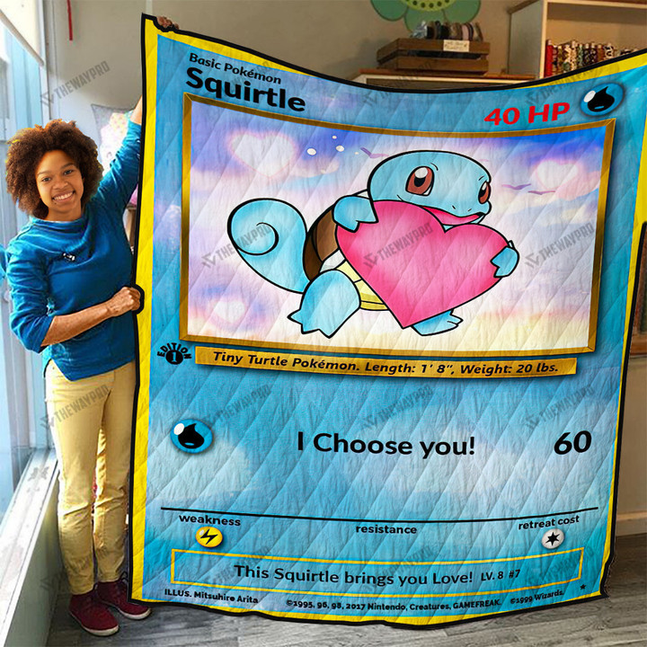 Squirtle I Choose You Custom Quilt