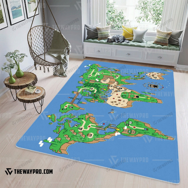 Super Mario Earth Map Custom Rug / Small/(36X60) Bl02042215