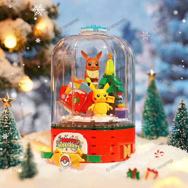 Pikachu Eevee Christmas Lego Music Box