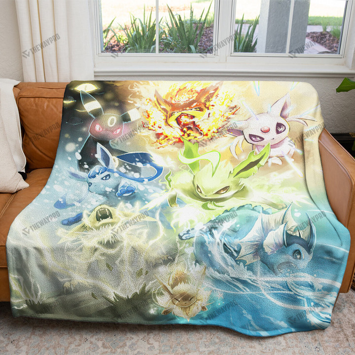 Anime Eevee Evolution Custom Soft Blanket