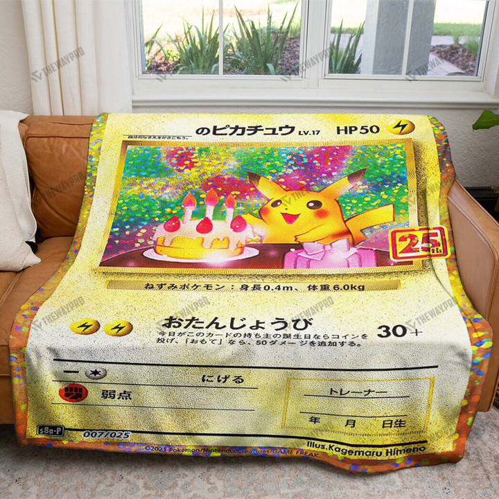 Pikachu 25th Anniversary Custom Soft Blanket