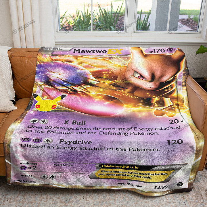 Mewtwo EX Celebrations Custom Soft Blanket