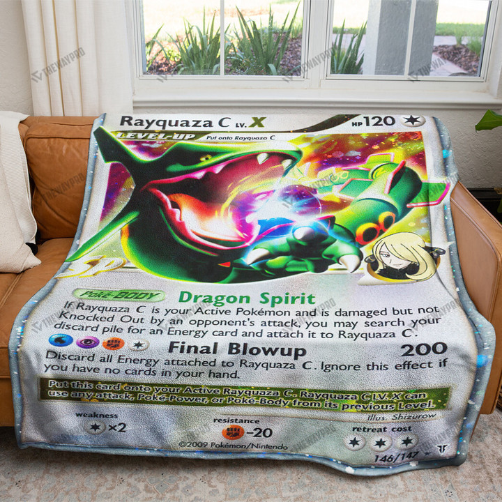 Rayquaza C Level X Supreme Victor Custom Soft Blanket