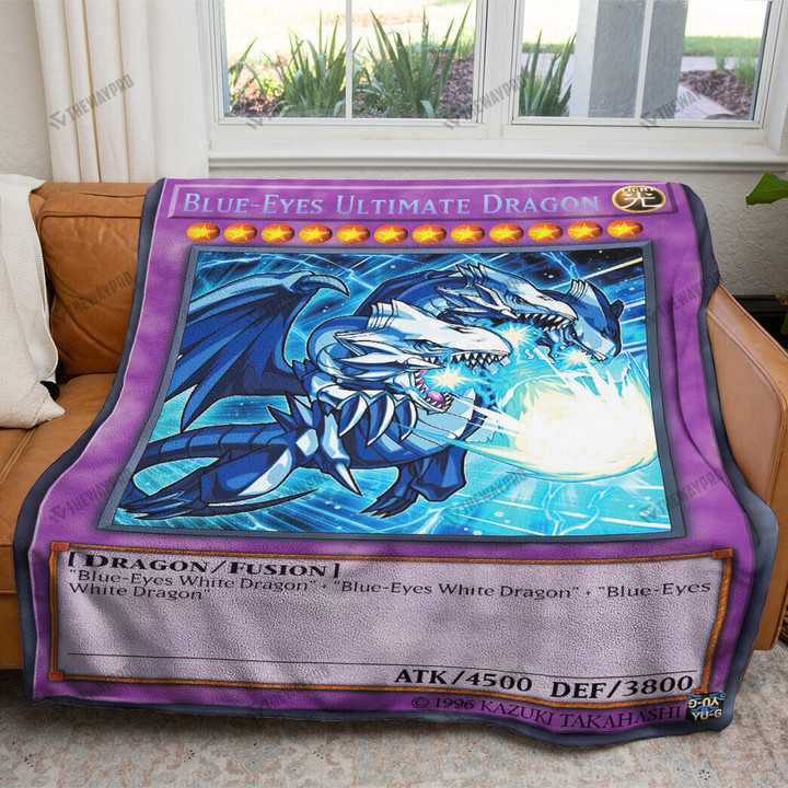 Blue-Eyes Ultimate White Dragon Custom Soft Blanket