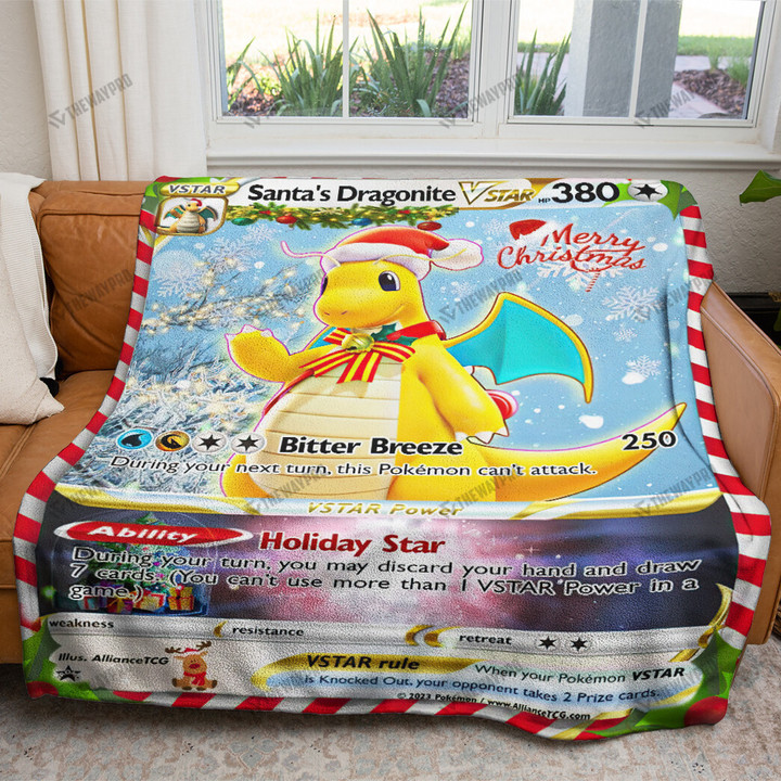 Christmas Santa's Dragonite VSTAR Custom Soft Blanket