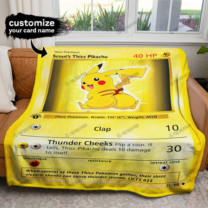 Thicc Pikachu Personalized Custom Soft Blanket