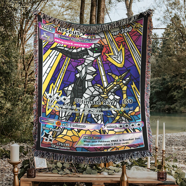 Arceus Stain Glass Custom Woven Blanket
