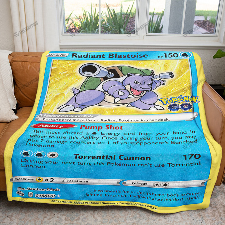 Radiant Blastoise Card Custom Soft Blanket