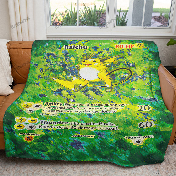 Painted Raichu Custom Soft Blanket
