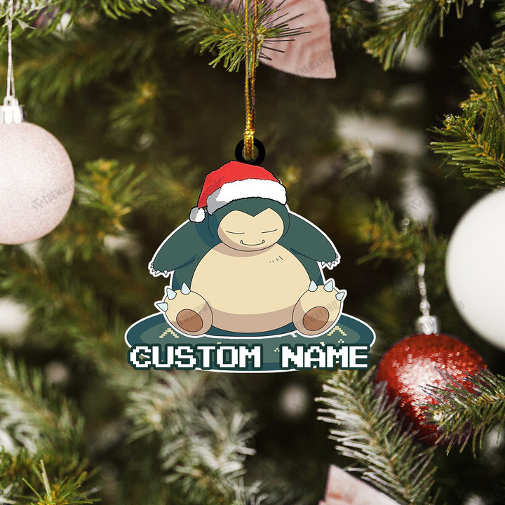 Snorlax Custom Name Christmas Ornament