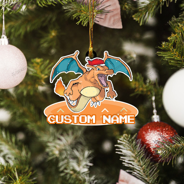 Charizard Custom Name Christmas Ornament