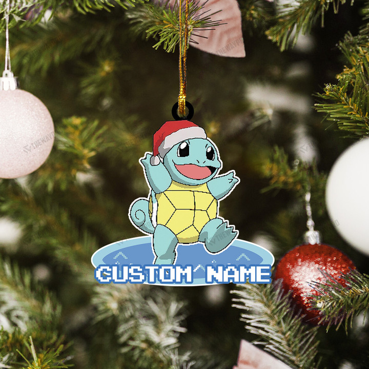 Squirtle Custom Name Christmas Ornament