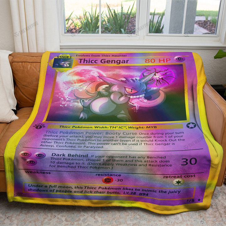 Thicc Gengar Holographic Custom Soft Blanket