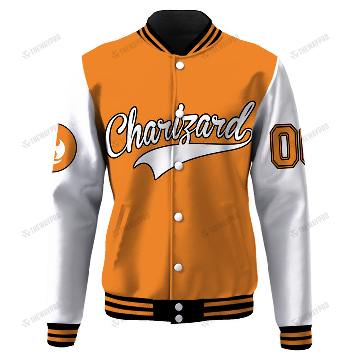 Charizard Custom Name Baseball Jacket