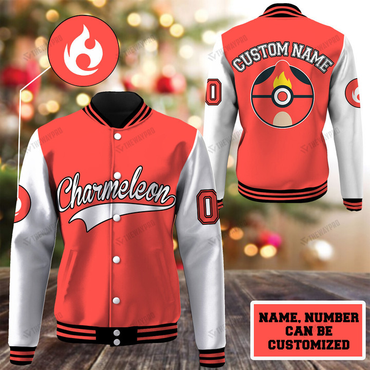 Charmeleon Custom Name Baseball Jacket