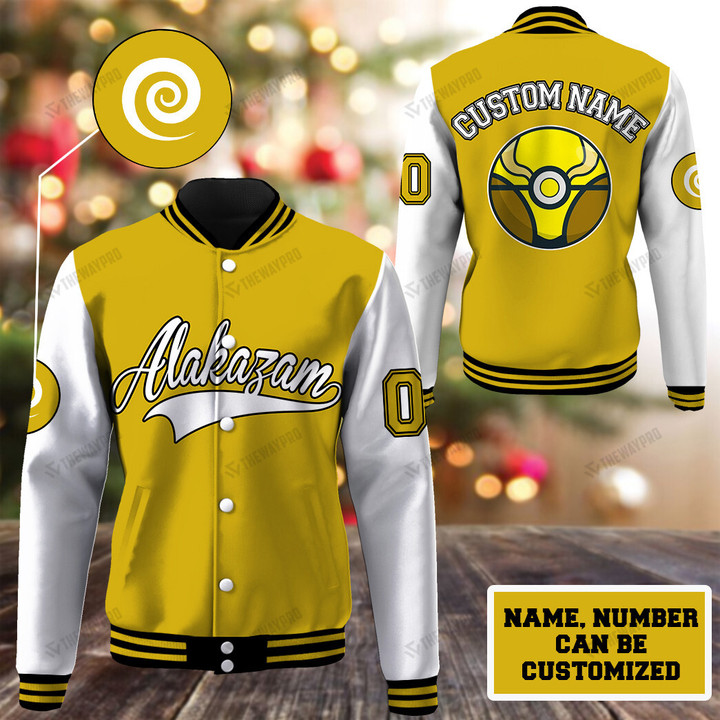 Alakazam Custom Name Baseball Jacket