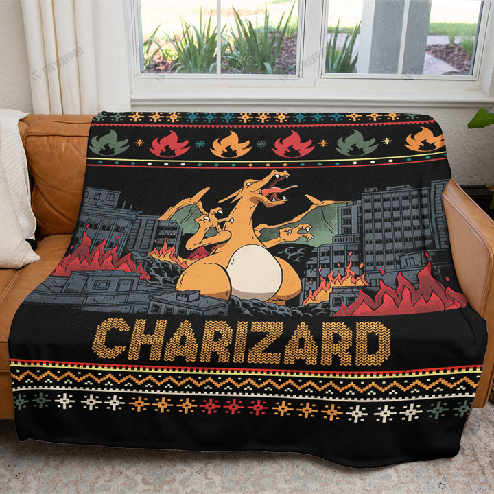 Charizard Flying Fire Kaiju Custom Soft Blanket