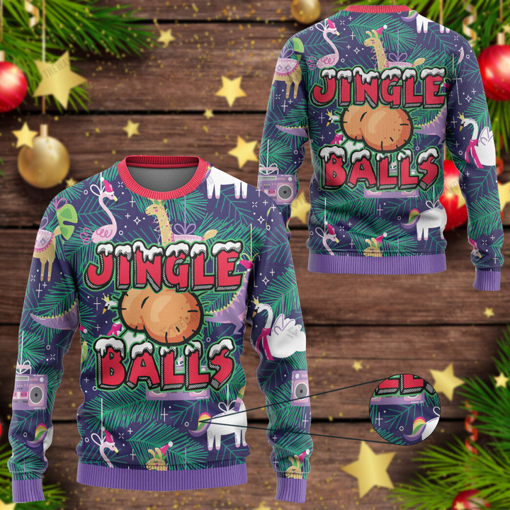 Jingle Balls Custom Imitation Knitted Sweatshirt