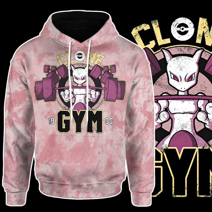Mewtwo Clone Gym Custom Blast Fleece Hoodie