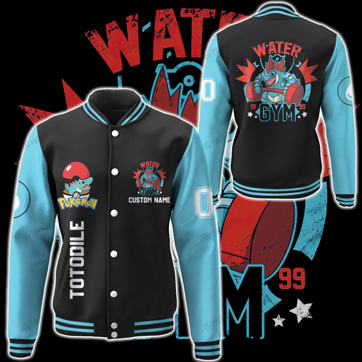 Water Gym Custom Name Baseball Jacket