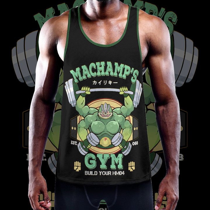 Machamp Green Gym Custom Men's Slim Y-Back Muscle Tank Top