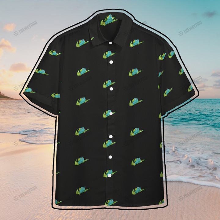Bulbasaur Swoosh Custom Button Hawaiian Shirt