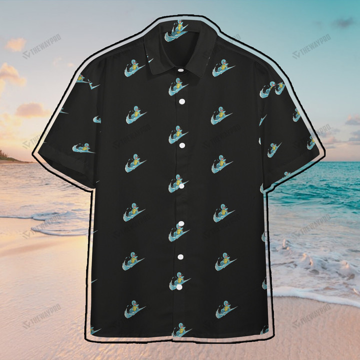 Squirtle Swoosh Custom Button Hawaiian Shirt