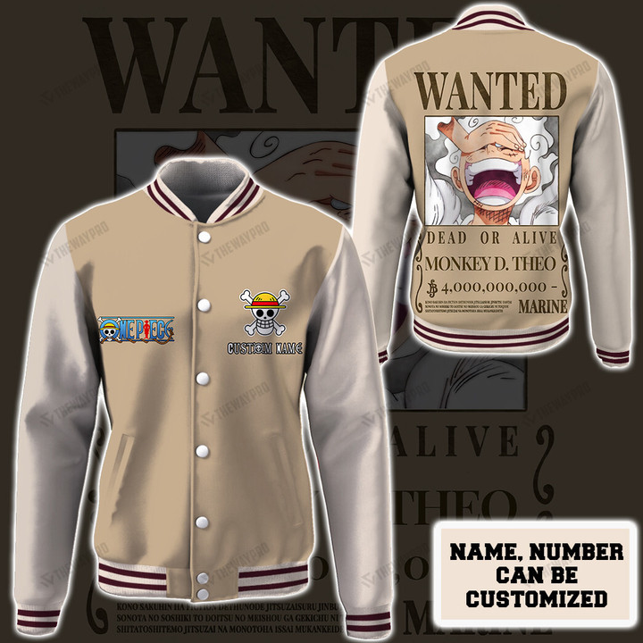 One Piece Wanted MDL Custom Name Baseball Jacket