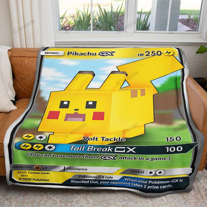 Pikachu Minecraft Custom Soft Blanket