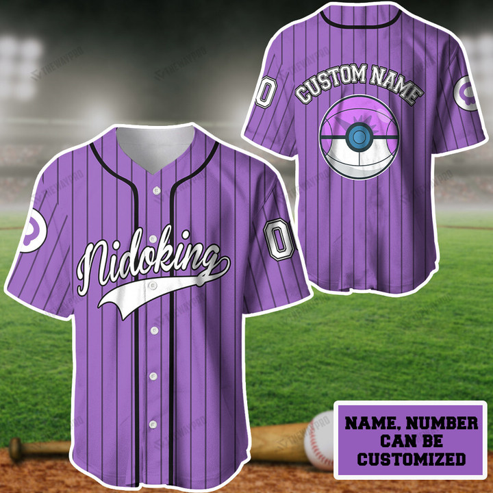 Nidoking Custom Name Baseball Jersey