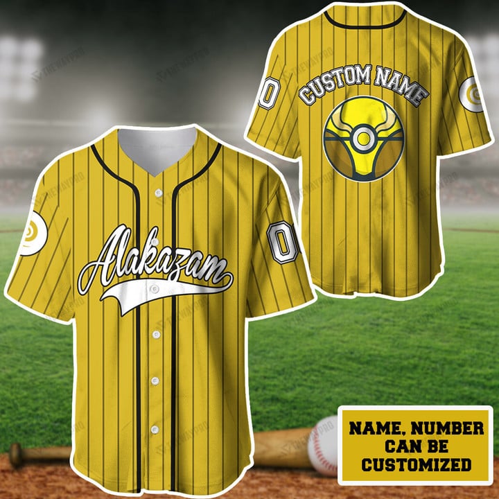 Alakazam Custom Name Baseball Jersey
