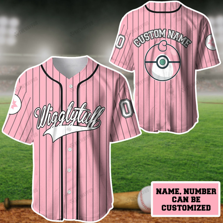 Wigglytuff Custom Name Baseball Jersey