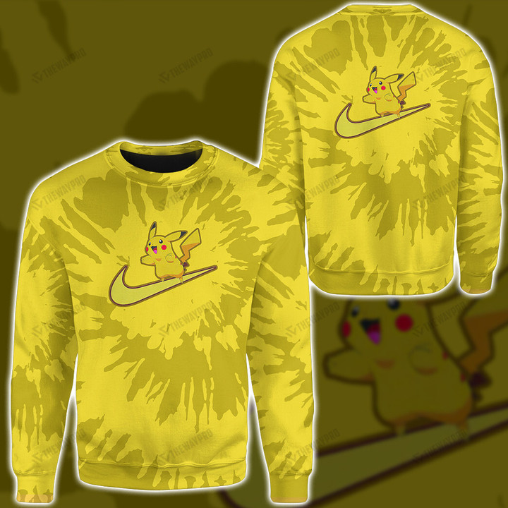 Pikachu Swoosh Tie Dye Custom Sweatshirt