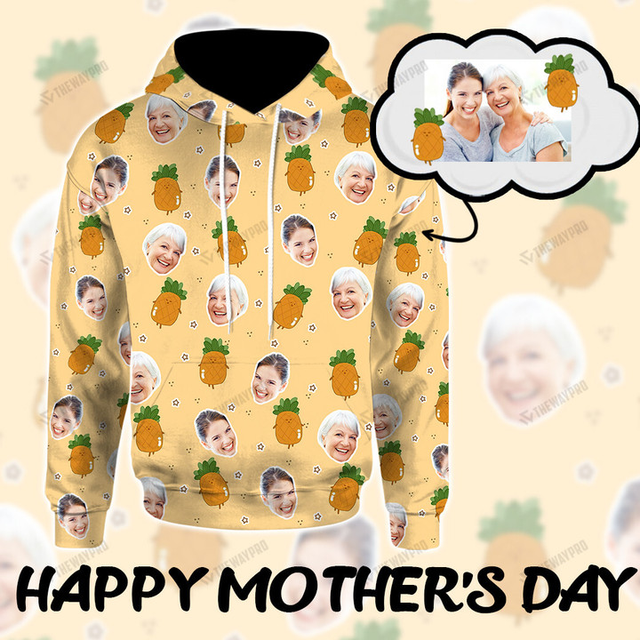 Personalized Mom and Daughter/Son Faces Pineapple Custom Hoodie