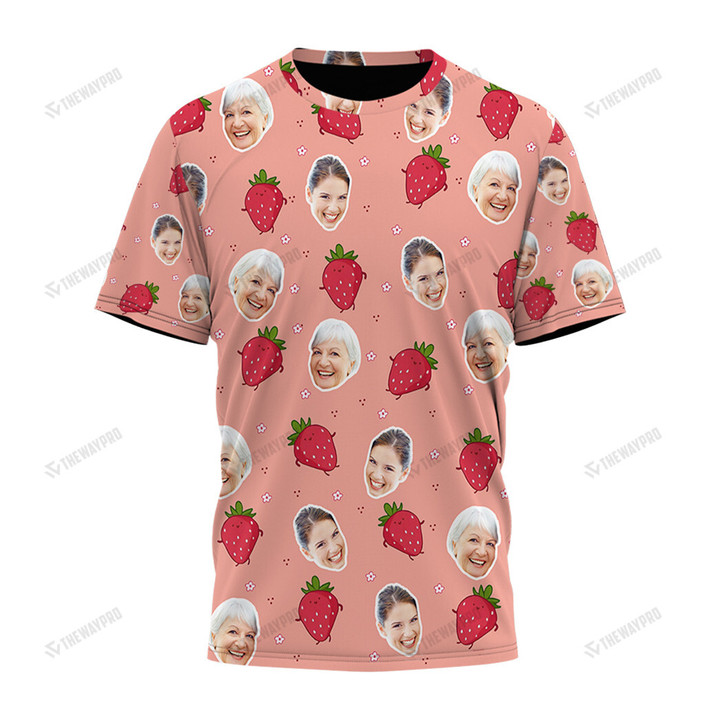 Personalized Mom and Daughter/Son Faces Strawberry Custom T-Shirt