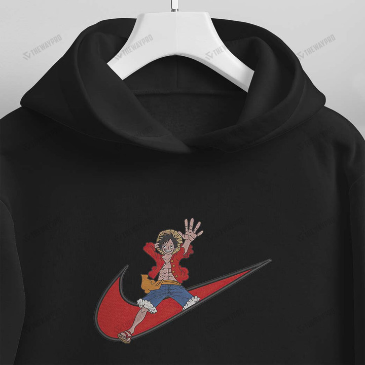 Luffy Swoosh Printed/ Embroidered Hoodie Sweatshirt T-Shirt