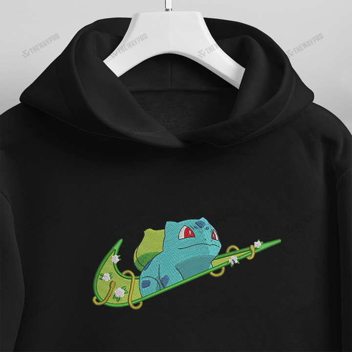 Bulbasaur Swoosh Embroidered Hoodie Sweatshirt T-Shirt