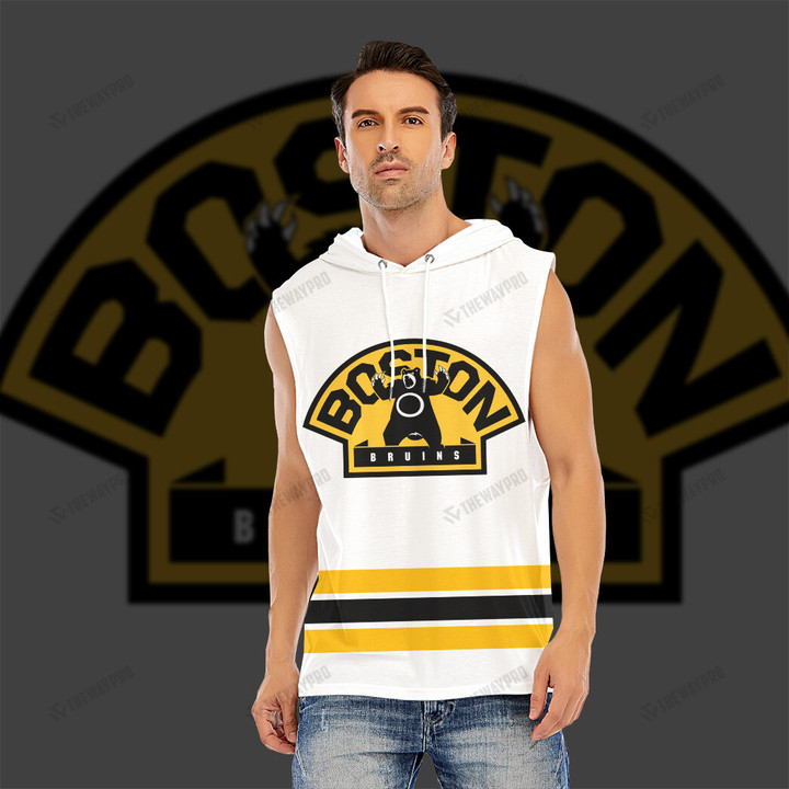 Hockey Boston Bruins Color Custom Men's Hooded Tank Top