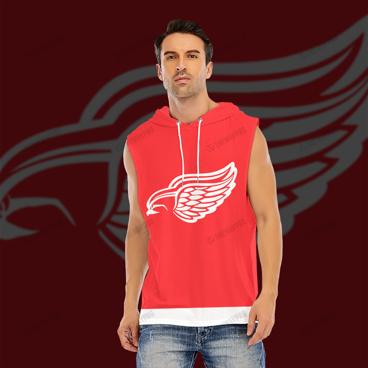 Hockey Detroit Red Wings Color Custom Men's Hooded Tank Top