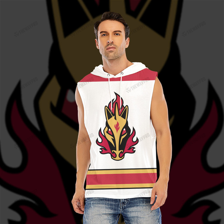 Hockey Calgary Flames Color Custom Men's Hooded Tank Top