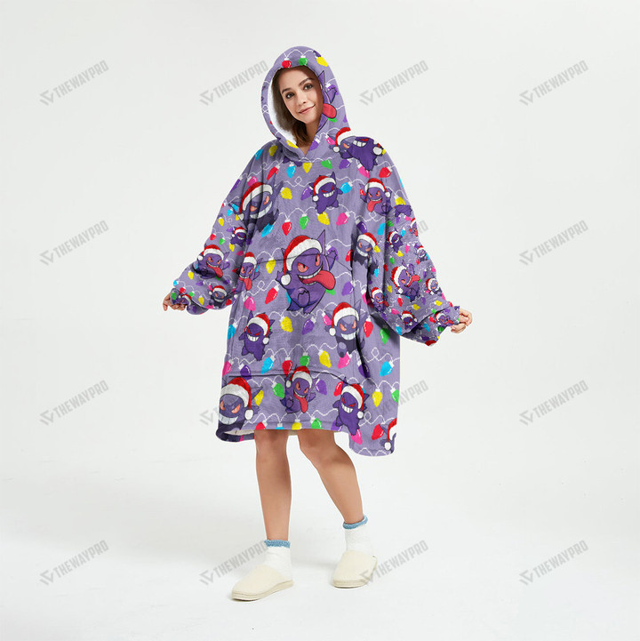 Personalized PKM Gengar Custom Blanket Hoodie