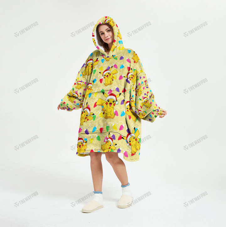 Personalized PKM Pikachu Custom Blanket Hoodie