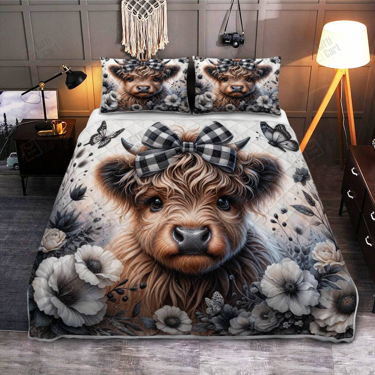 Cow Quilt Bedding Set - GiftiCart.com