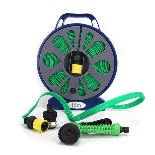 🔥HOT🔥 50ft New High Pressure Water Pipe Garden Turntable Flat Hose Pipe Spray Nozzle With Spray To Watering With Stand Hobby Gardening