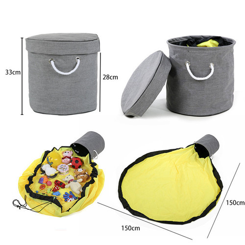 Foldable Toy Storage Bag Baby Kids Play Mat Oversized Cleanup Organizer Building Blocks Toys Container Pouch Home Laundry Basket