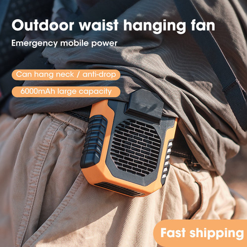 Waist Fan 6000mAh Power Bank Air Conditioning For Outdoor