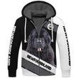 Black Newfoundland Dog Fleece Zipper, Newfoundland Fleece Zipper, Dog Fleece Zipper For Humans